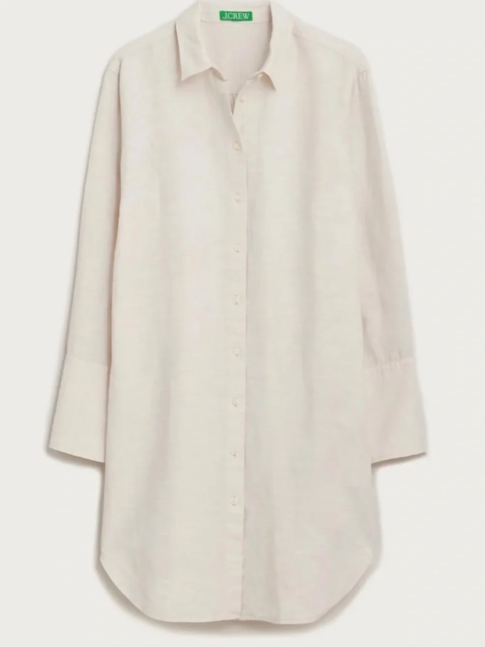 New J. Crew Relaxed-Fit Beach Shirt in Linen-Cotton Blend Sheer Flax Size Medium